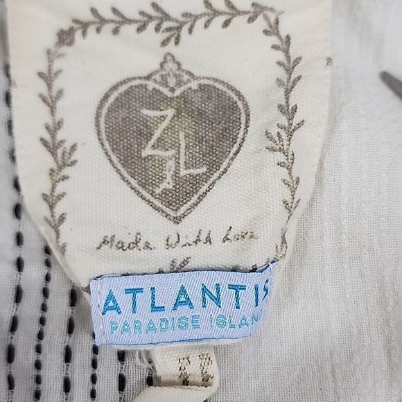 Swimsuit Cover~up with Metallic Thread Detail & Drawstring - Picture 14 of 16